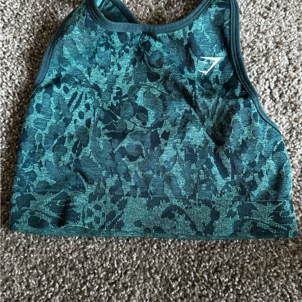 Gymshark Teal Patterned Sports Bra